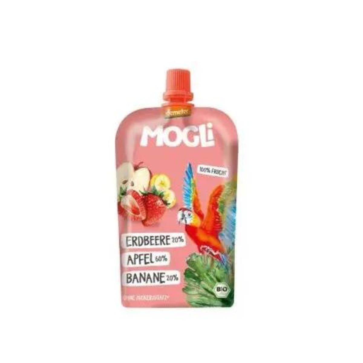 Pouchy Morango Maçã Banana Mogli Biológico 100 g