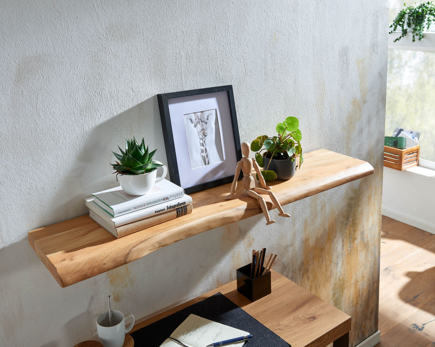 Estantería De Pared 120 Cm En Madera Maciza De Acacia_4