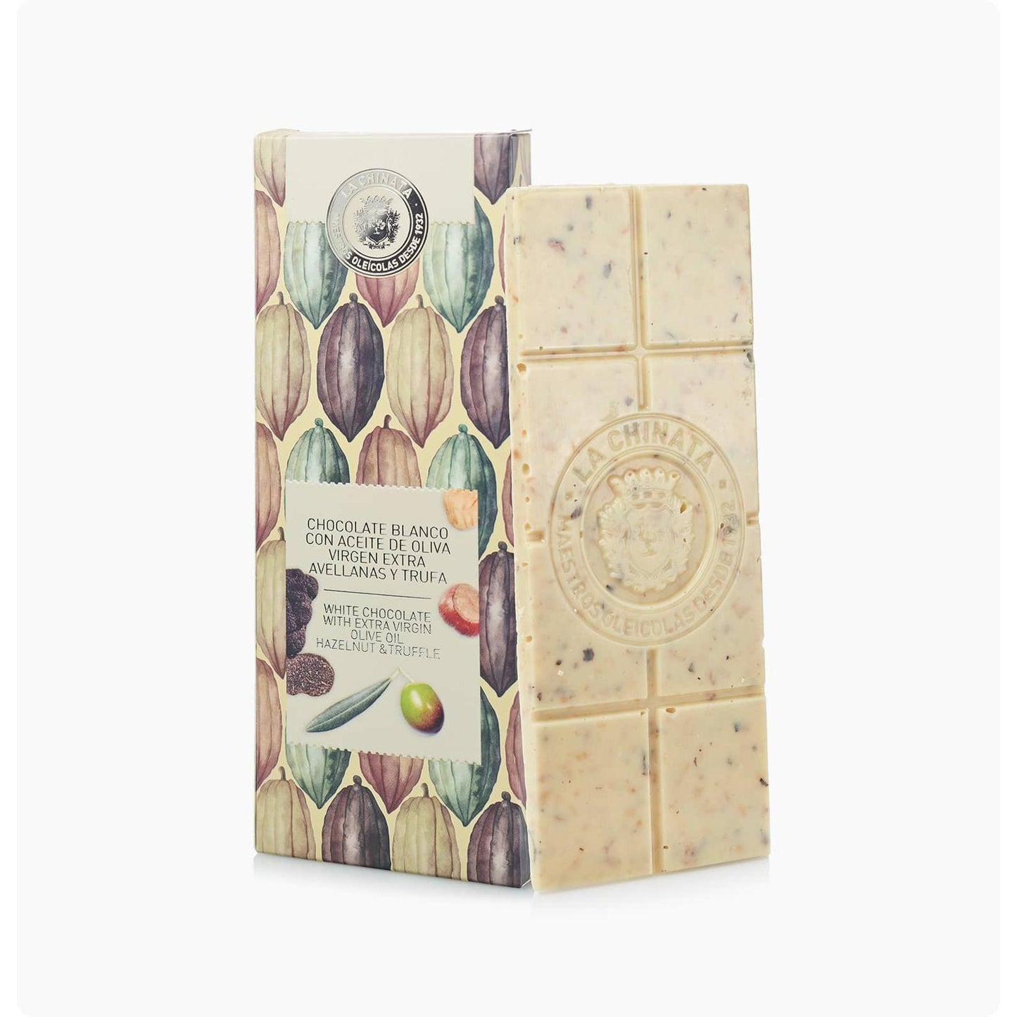 Chocolate Branco com Azeite Virgem Extra, Avelã e Trufa* La Chinata 100 gr