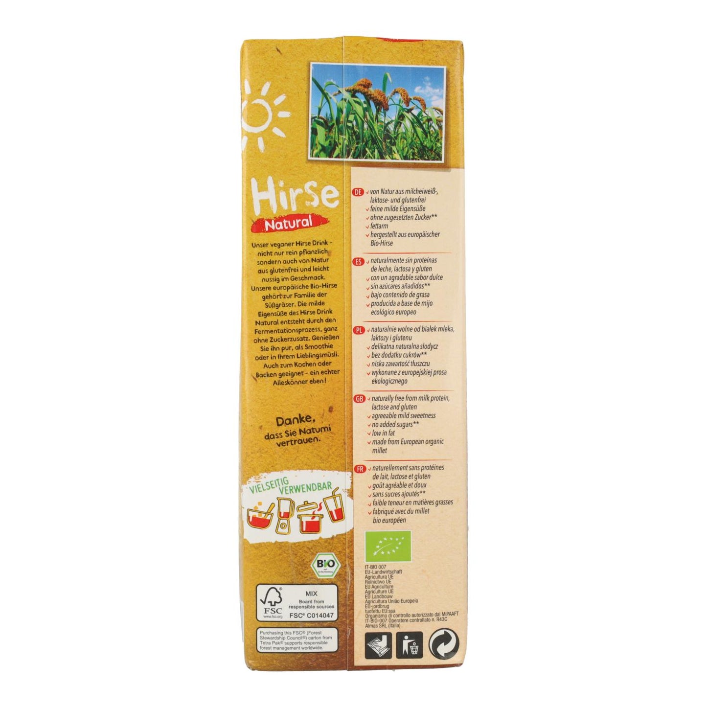 Pack 6 pcs Bebida Natumi Bio Millet 1L