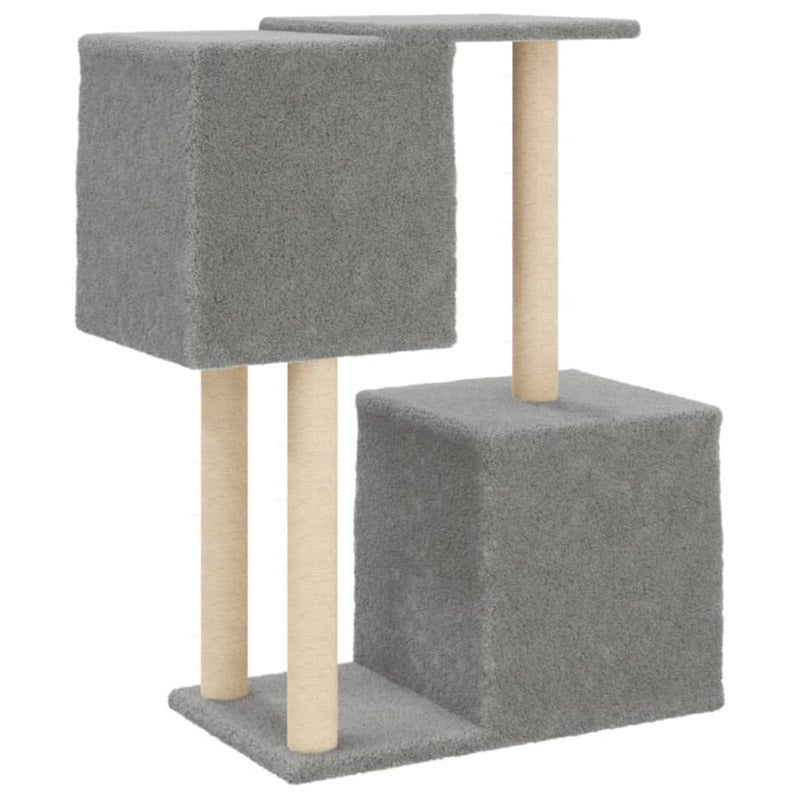 Vidaxl Rascador Para Gatos Con Postes De Sisal Gris Claro 86 Cm_5