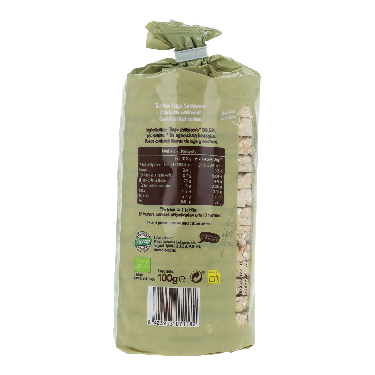 Tortitas 100% Trigo Sarraceno Biocop 100 g