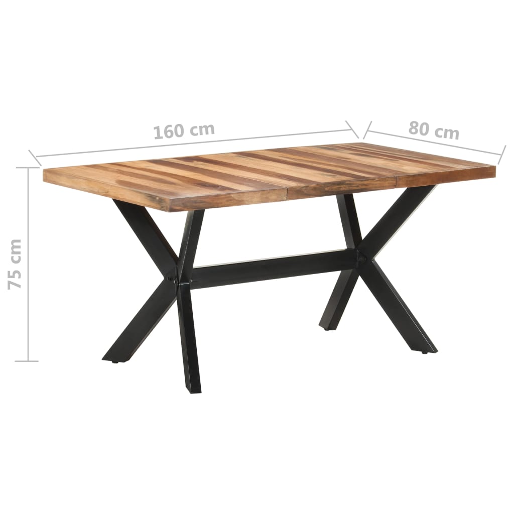 Mesa De Comedor De Madera Acacia Acabado Miel 160x80x75 Cm_4