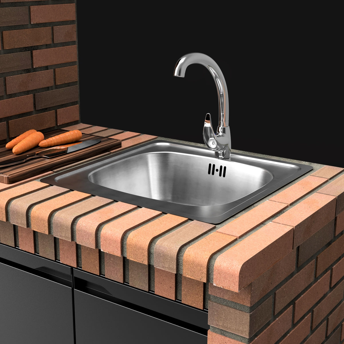 Módulo de bancada com lava-loiça Volterra bege, Movelar