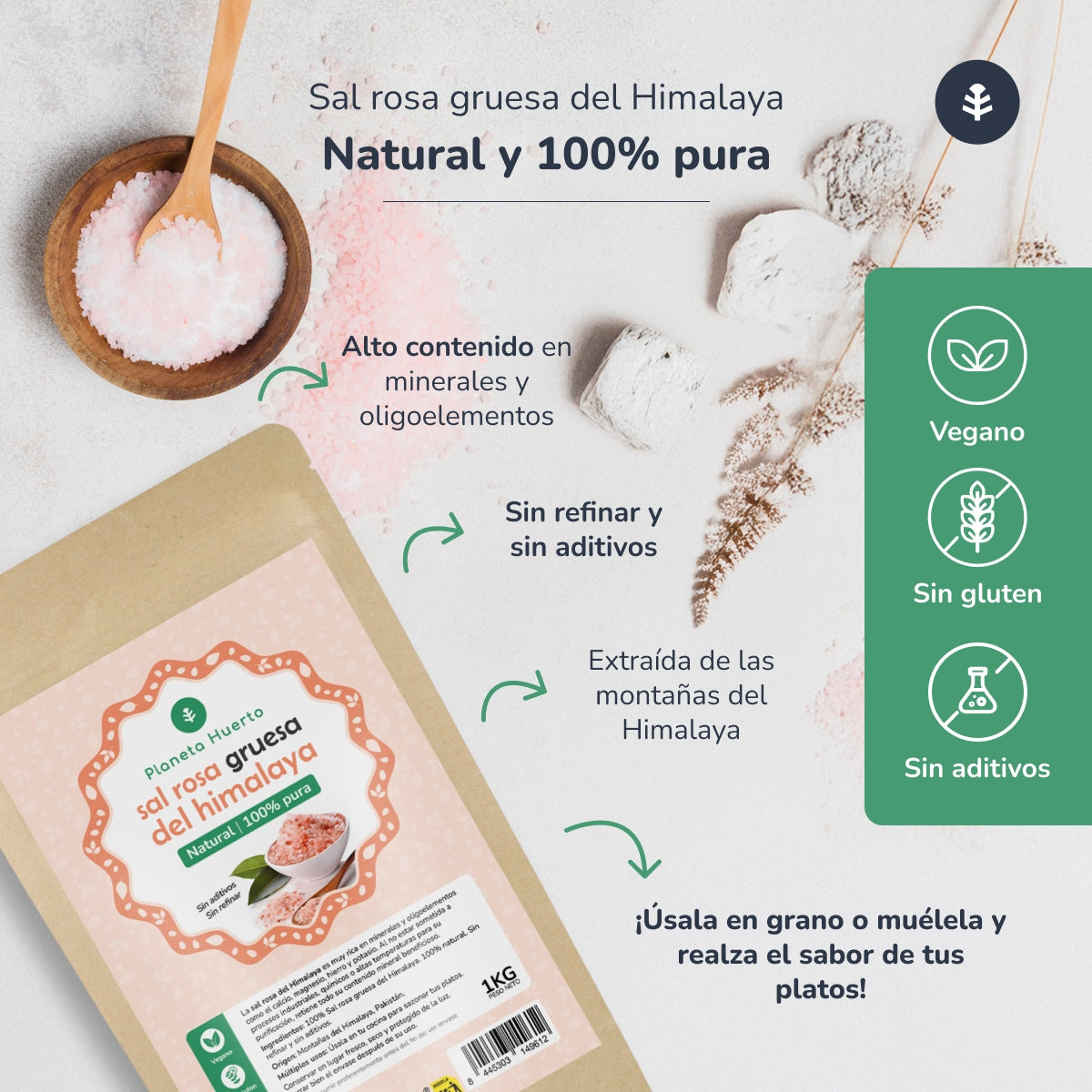 Planeta Huerto Sal grosso rosa dos Himalaias 1 kg