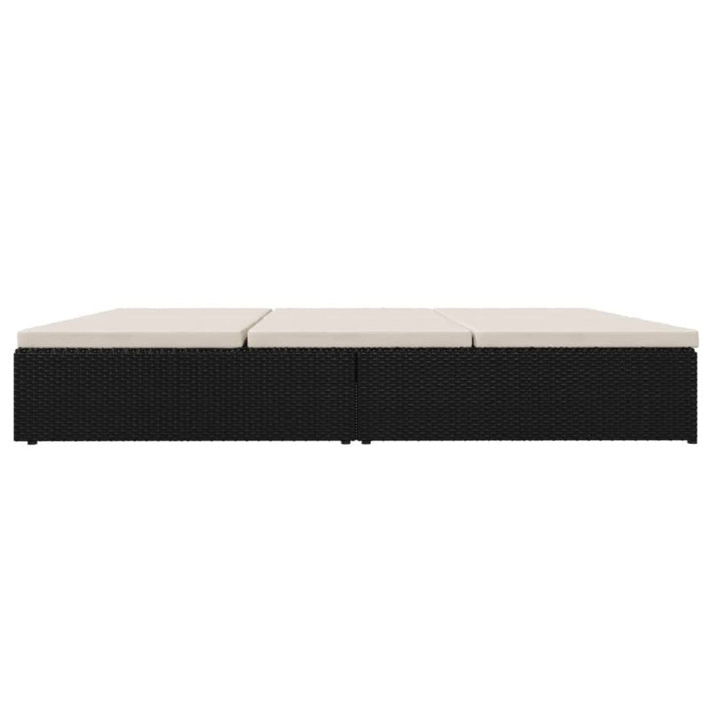 Vidaxl Tumbona Convertible Con Cojines De Ratán Sintético Negro_5