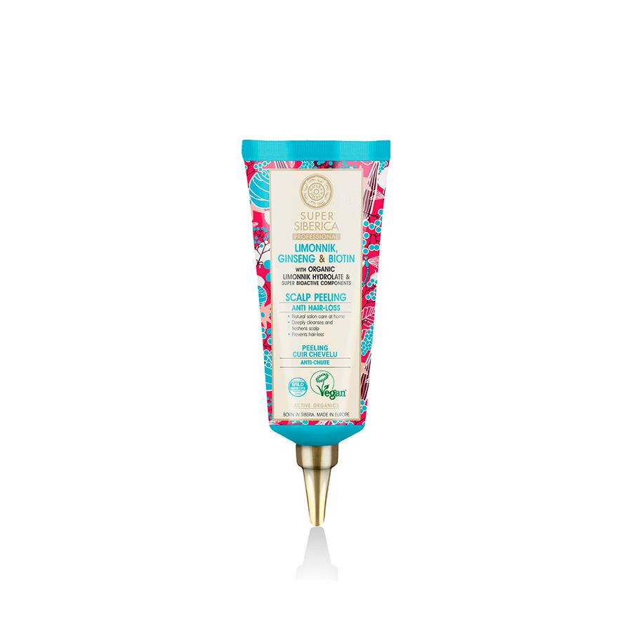 Natura Siberica Esfoliante para Todos os Tipos de Cabelo com Schizandra, Ginseng e Biotina 100 ml