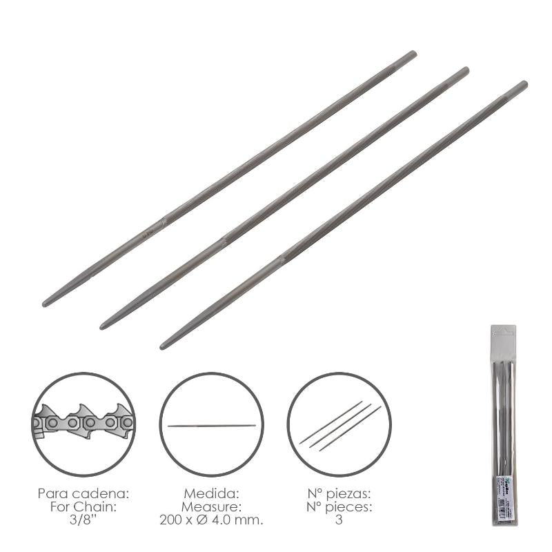 Limas Cadena Motosierra 200 X Ø 4.0 Mm. 3/8 Lp (pack 3 Piezas)_0