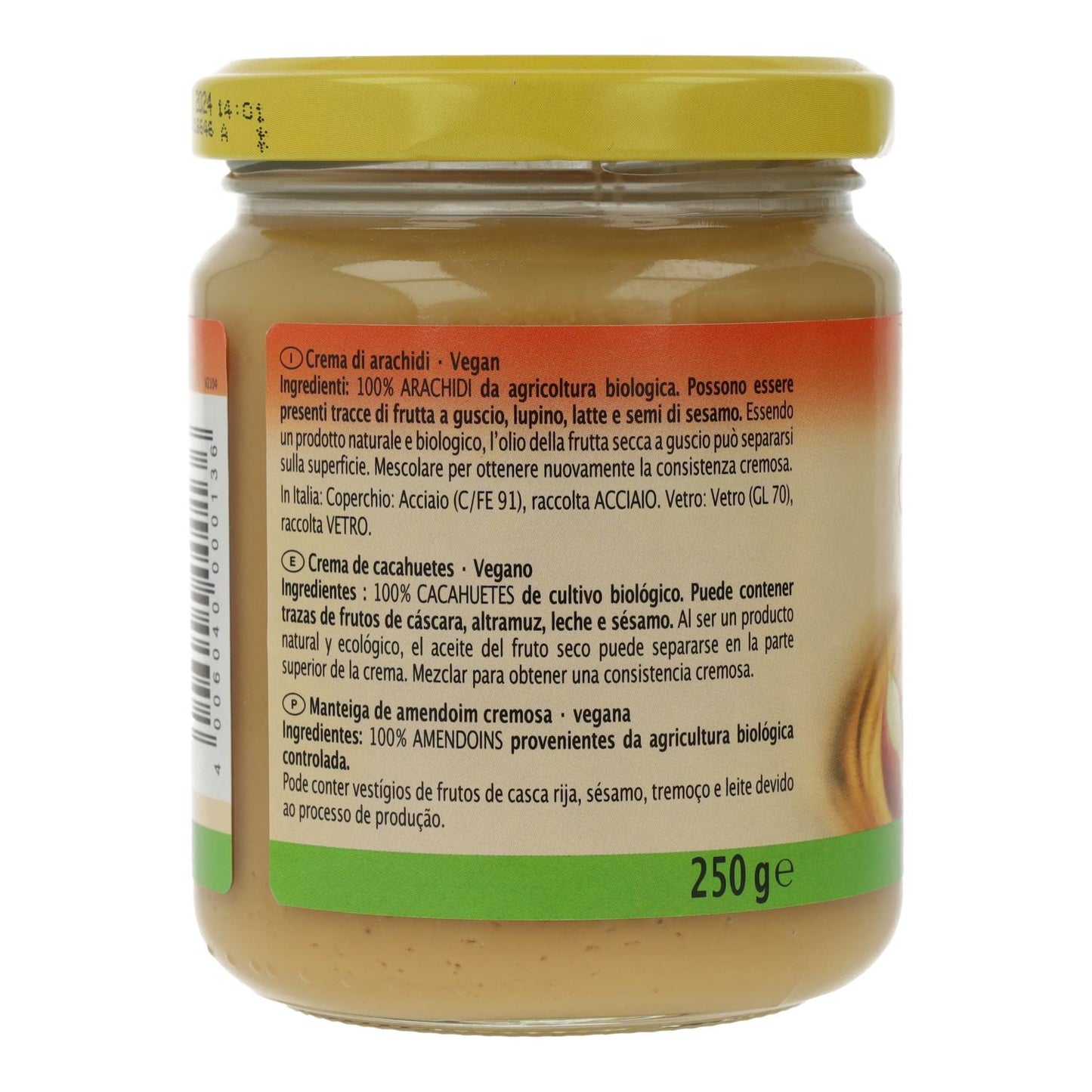 Manteiga de Amendoim Biológica Rapunzel 250 g