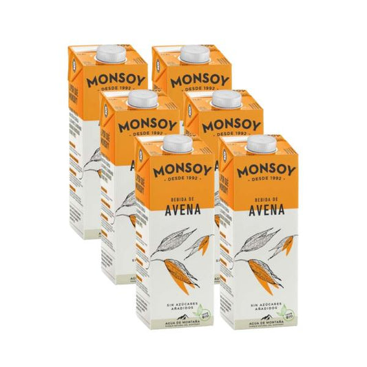 Pack de 6 Bebidas de Aveia Biológica Monsoy 1 L