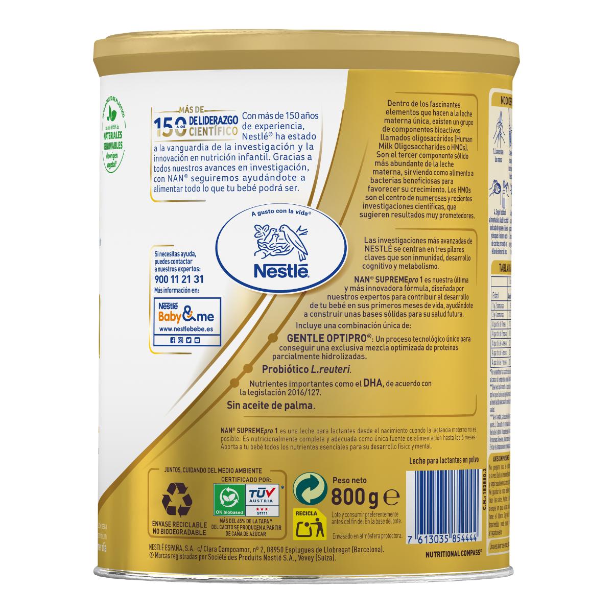 Nan Supremepro 1 Leite inicial desde o primeiro dia Nestlé 800 g