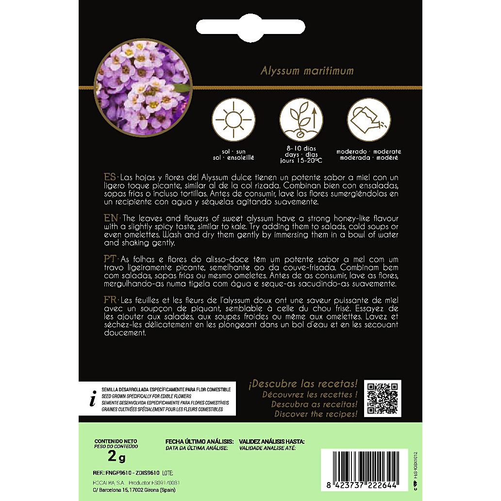 Sementes de flores comestíveis de Aliso Rocalba