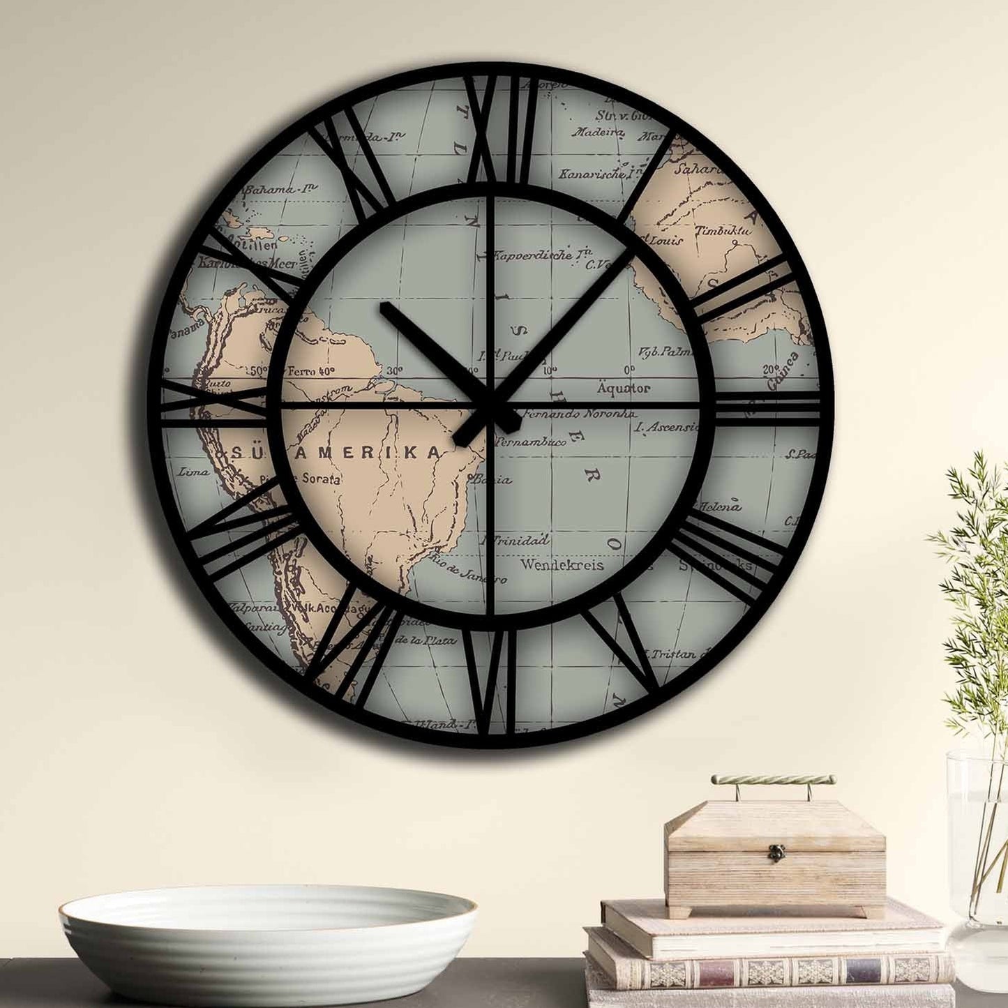 Reloj Decorativo Mdf Sudamérica_1
