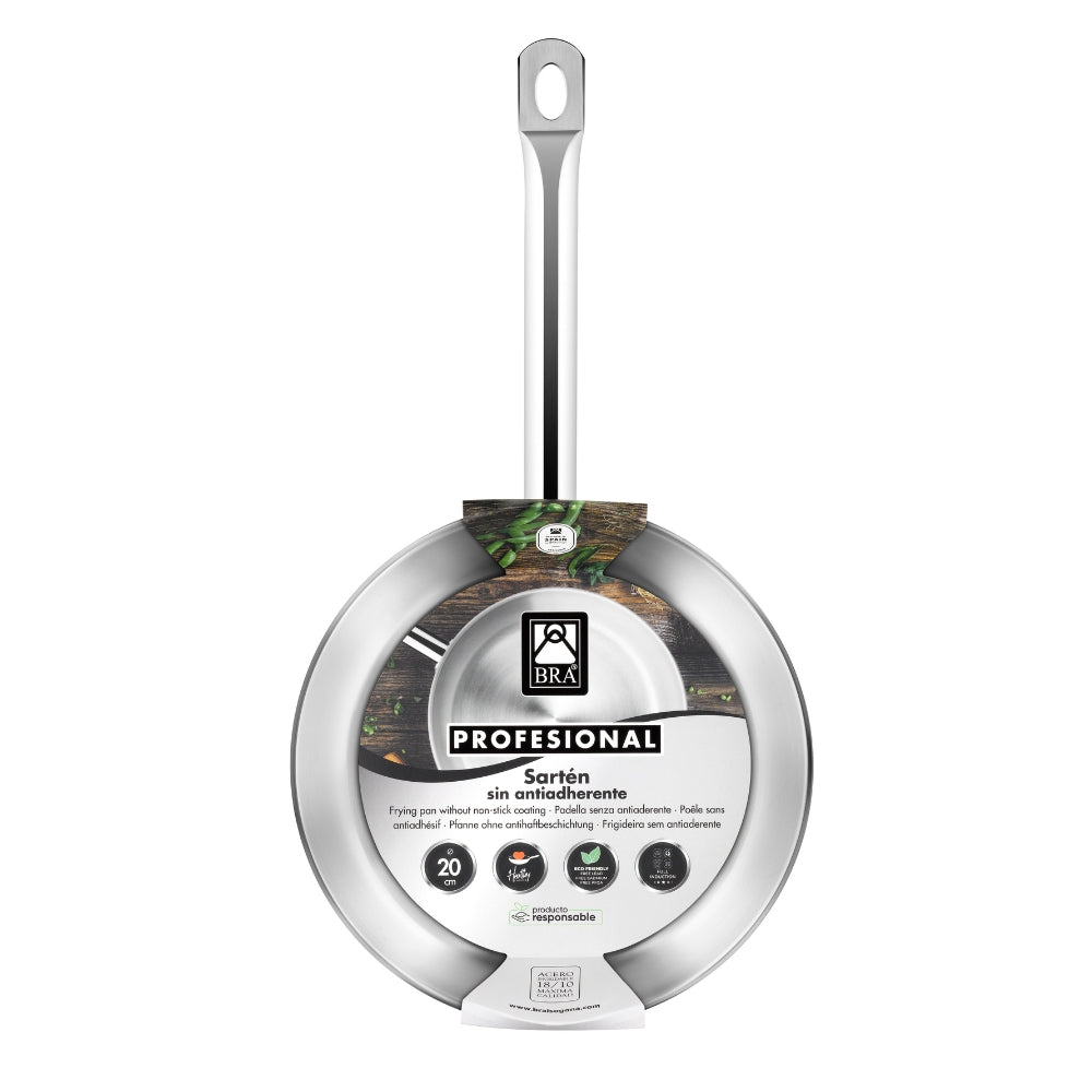 Frigideira Bra Professional Aço Inox 30 cm