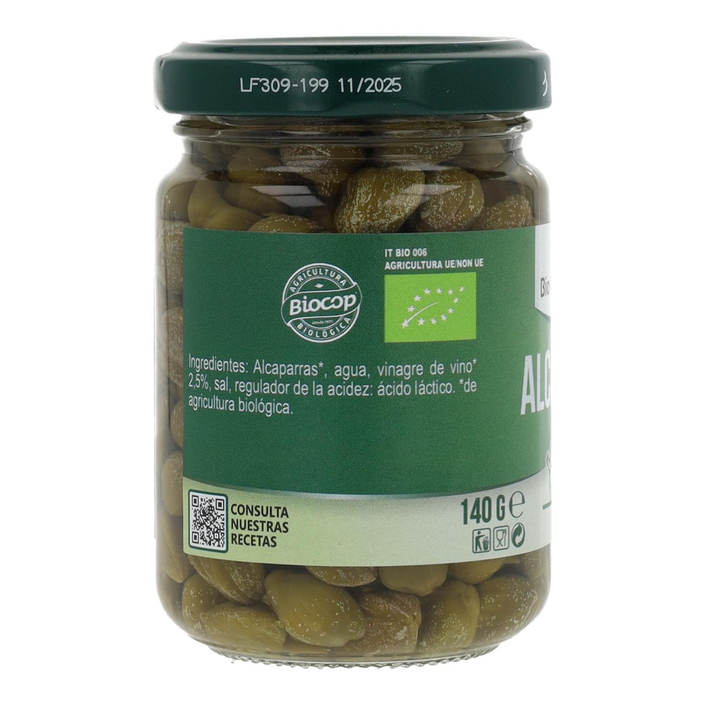 Alcaparras em Vinagre Bio Organica Italia 140 gr