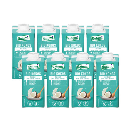 Pack de 8 Bebidas de Coco Biológicas Sem Açúcar Natumi 1 L