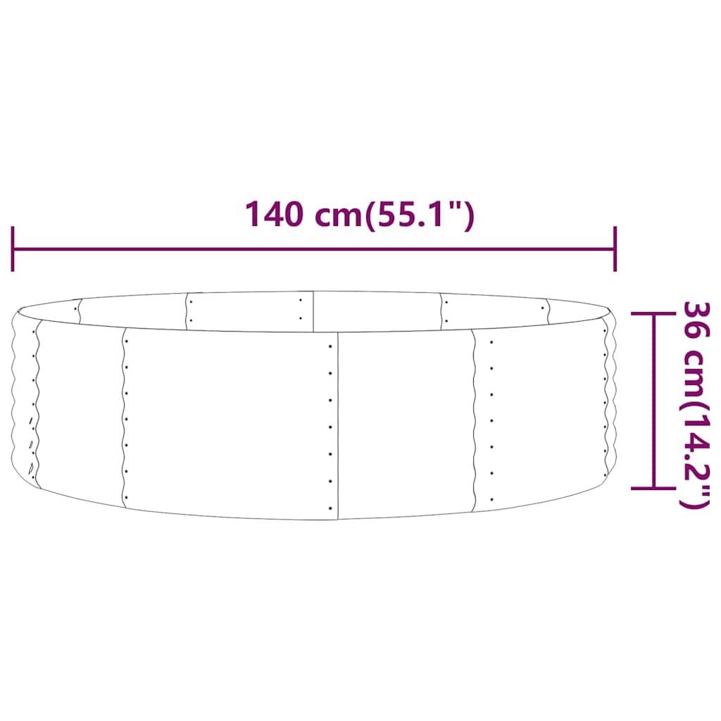 Jardinera Arriate Acero Galvanizado Antracita 140x140x36cm_3