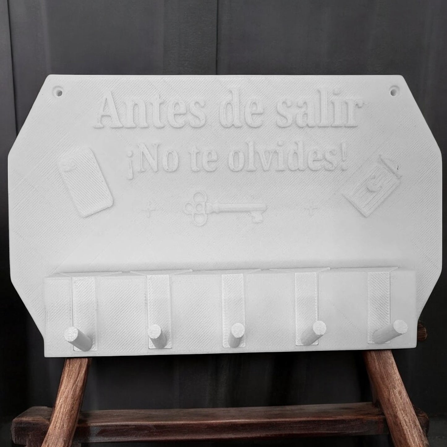 Well Home - Colgador De Llaves De Pared antes De Salir ¡no Te Olvides! Color Blanco._1