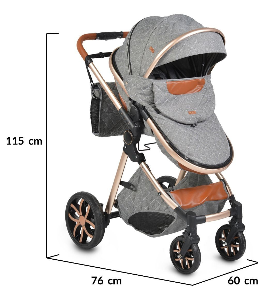 Carrito De Bebé Dúo Convertible Con Detalles En Polipiel Alma Light Grey_3