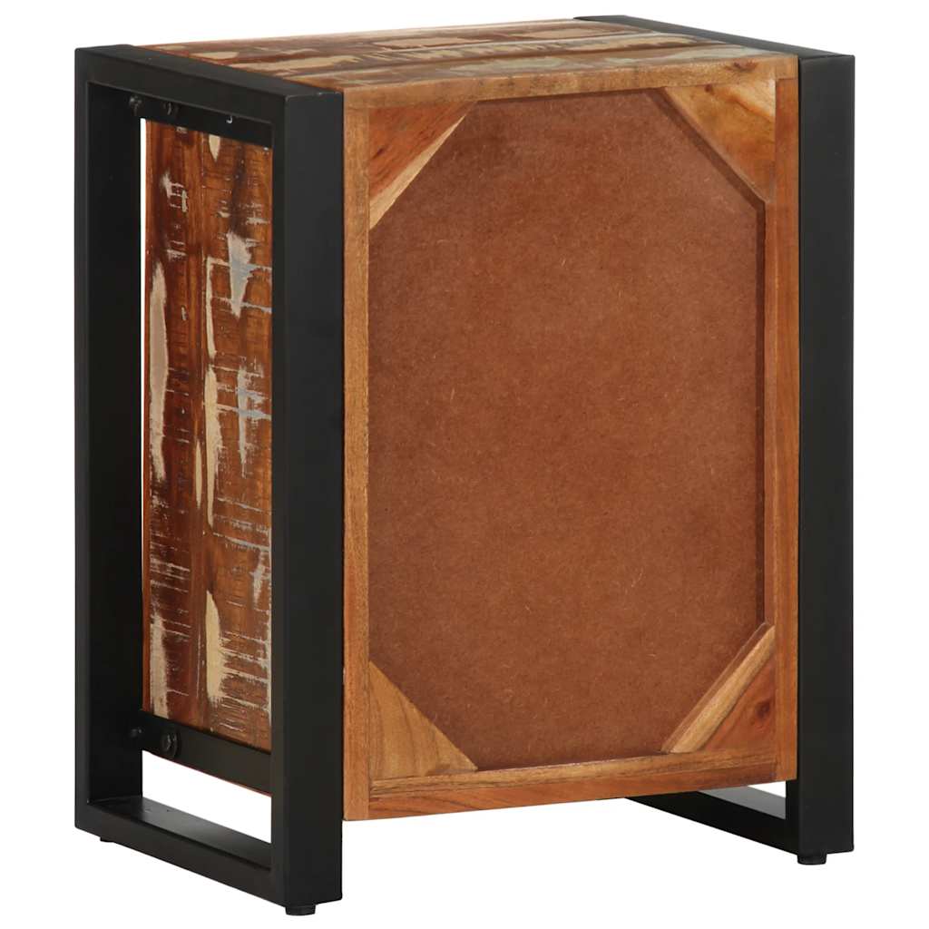Mesilla De Noche Multicolor 40x30x50 Cm Madera Maciza Reciclada_4
