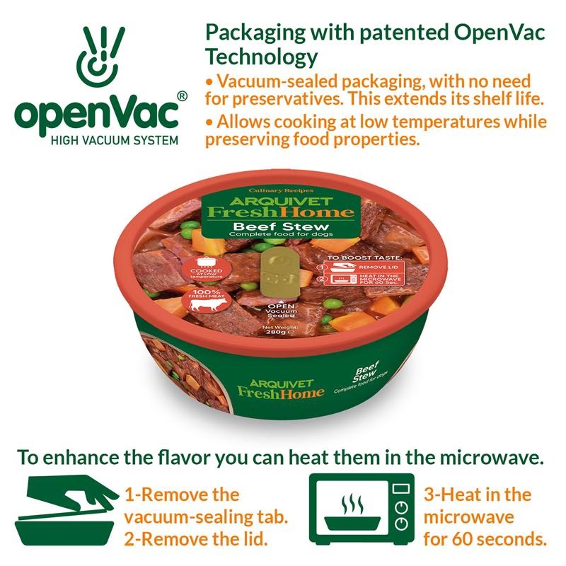 Arquivet Fresh Home Beef Stew Alimento húmedo de ternera para perros 280 g