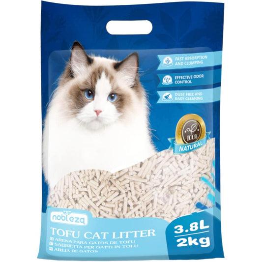 Areia biodegradável para gatos Nobleza Tofu 3,8 L