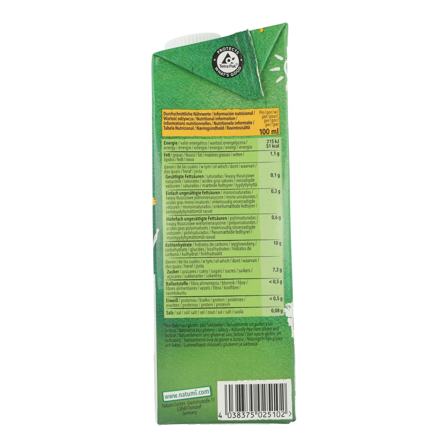 Bebida de Arroz Natumi Bio Baunilha 1 L