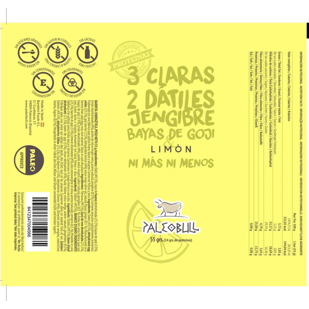 Paleobull Barra Energética de Limão, Goji e Gengibre 55g