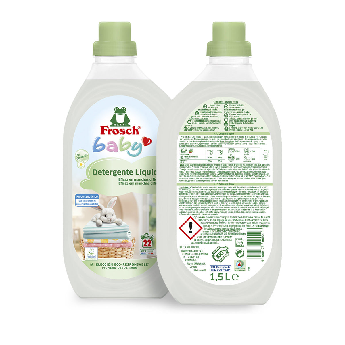 Detergente para bebé, Frosch, 1500 ml