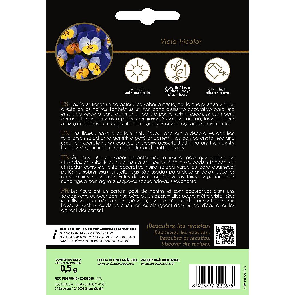 Sementes de flores comestíveis de Amor-perfeito Rocalba