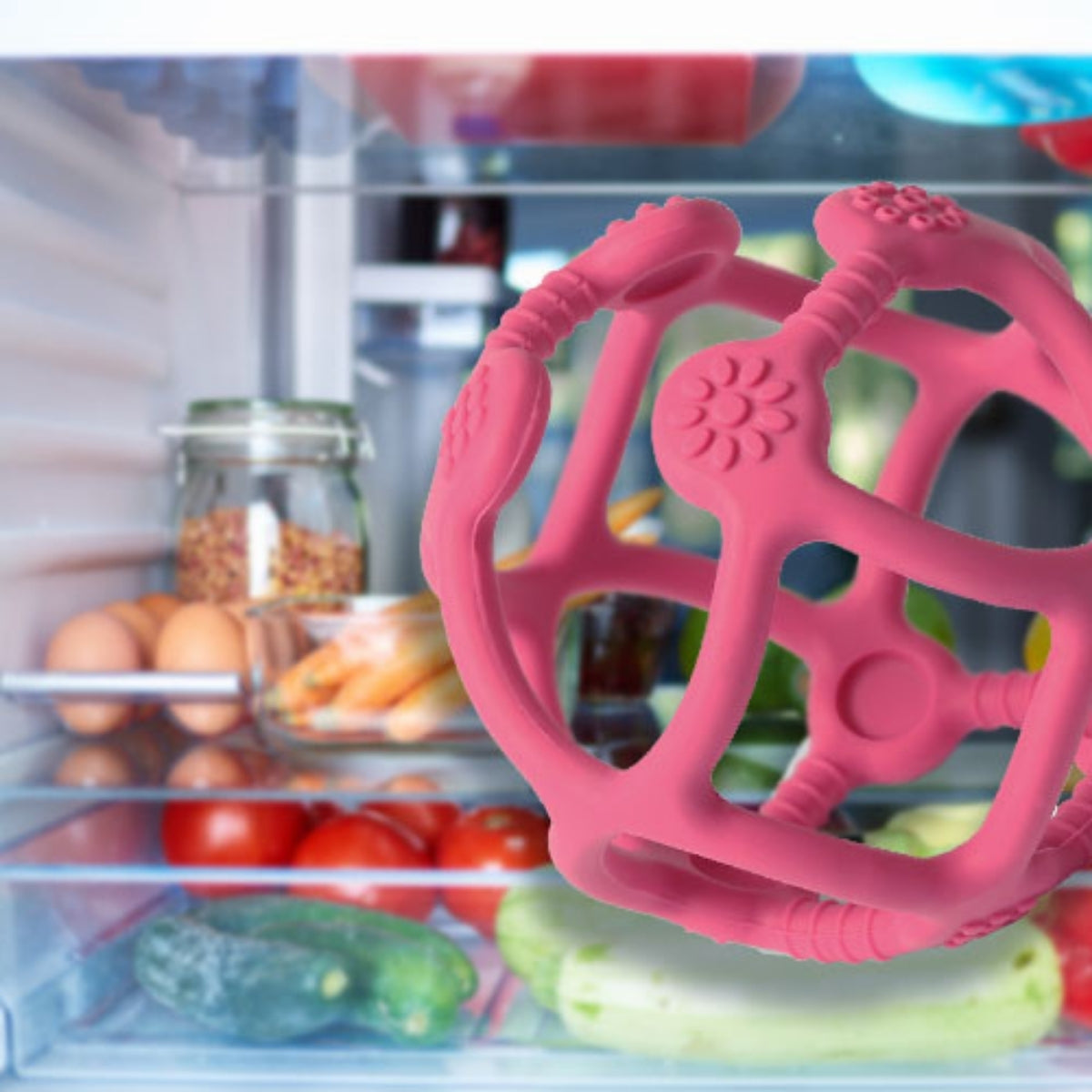 Mordedor De Silicona Pelota Ergonomica Fuscia_5