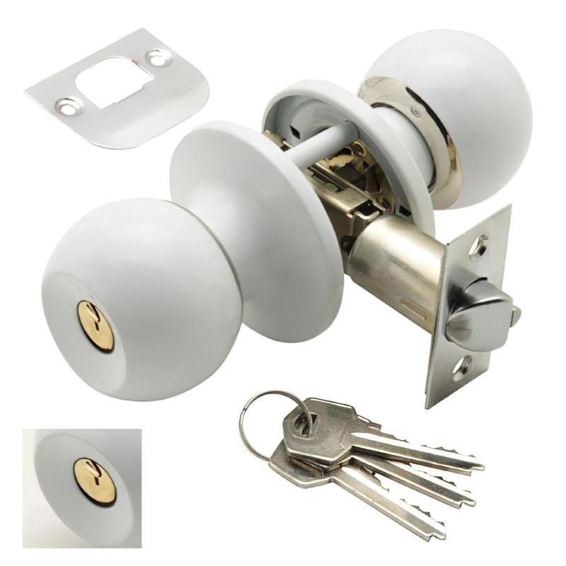 Pomo Puerta Wolfpack Con Llave Ambos Lados Blanco_0