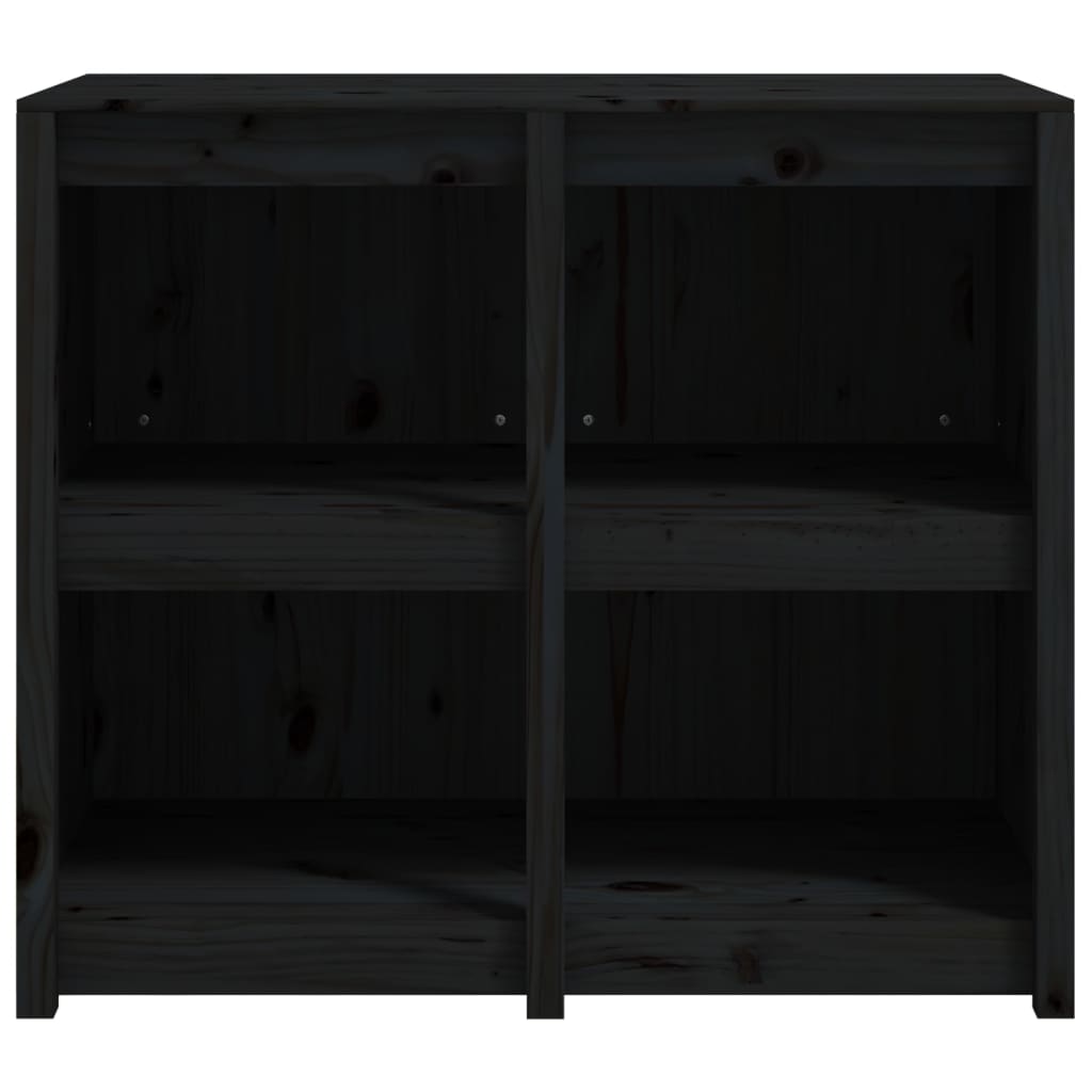 Mueble De Cocina Exterior Madera Maciza Pino Negro 106x55x92 Cm_3