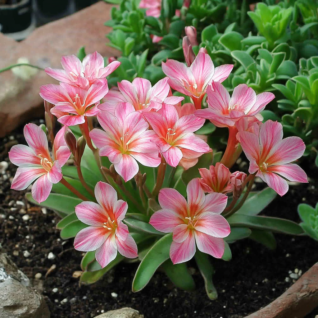 Siskiyou Lewisia - 6 Pzs - Lewisia Cotyledon - Altura 10-20cm - ⌀10cm_4