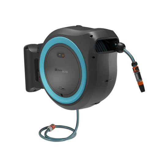 Enrolador de mangueira de parede Gardena PowerRoll XL de 35 m operado por bateria