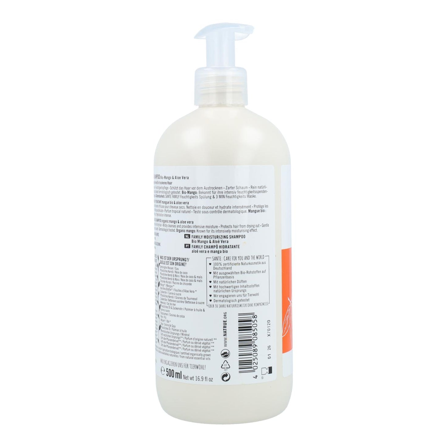 Champô Hidratante Sante Family Aloé Vera e Manga 500 ml