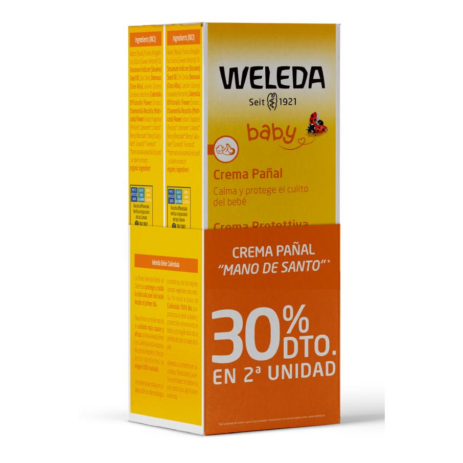 Fralda Duplo 2 unidades Creme para Fraldas Weleda Calêndula 75ml + 75 ml