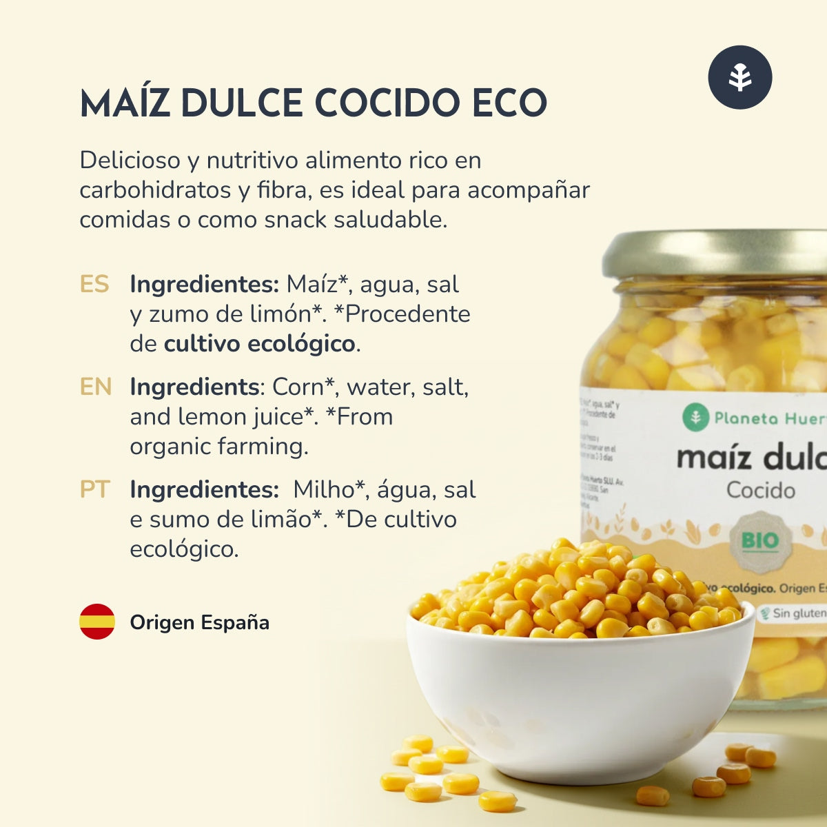 Milho doce ECO Planeta Huerto 340 g