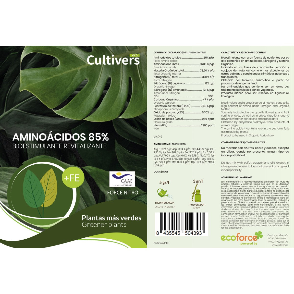 Aminoácidos 85% Cultivers 5 Kg_3