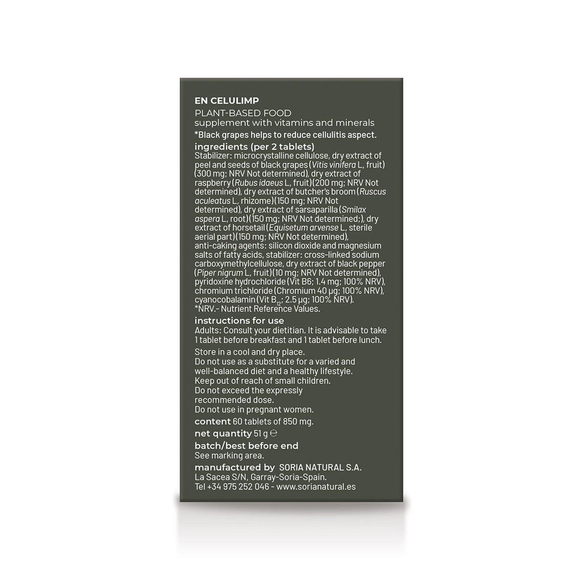Celulimp, Soria Natural, 60 comprimidos