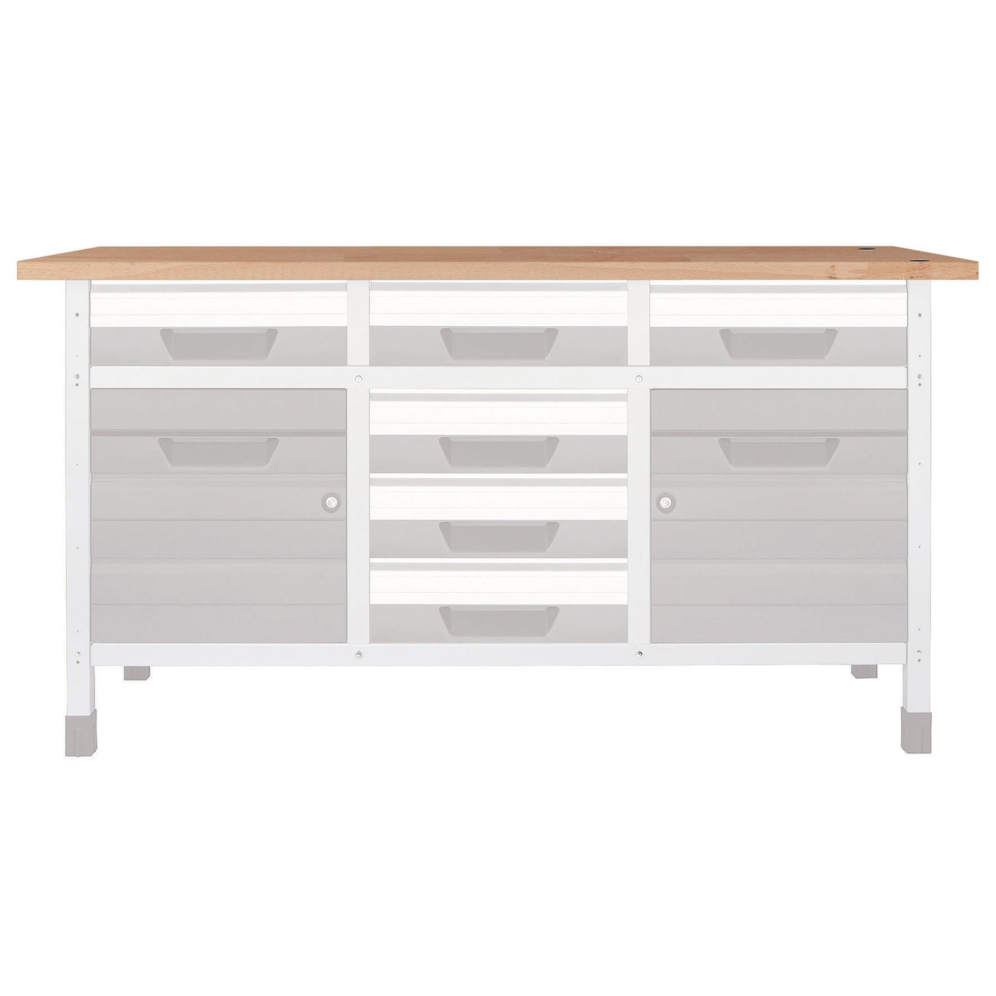 1 superfície de trabalho em faia S 650 x 650 x 30 mm Wolfcraft 6043000