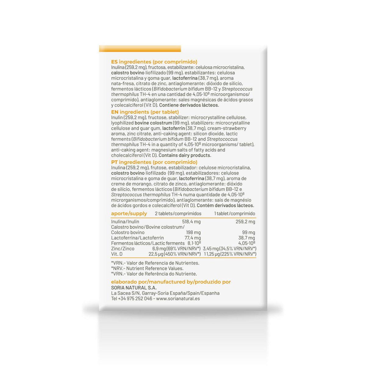 Lactoferrina imune, Soria Natural