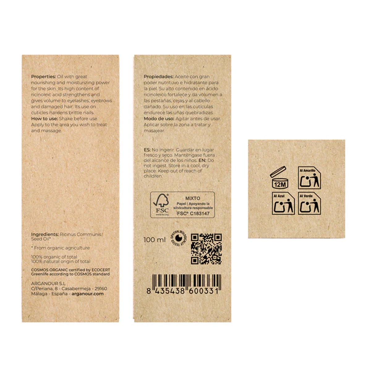 Óleo de Rícino Biológico Arganour 100 ml