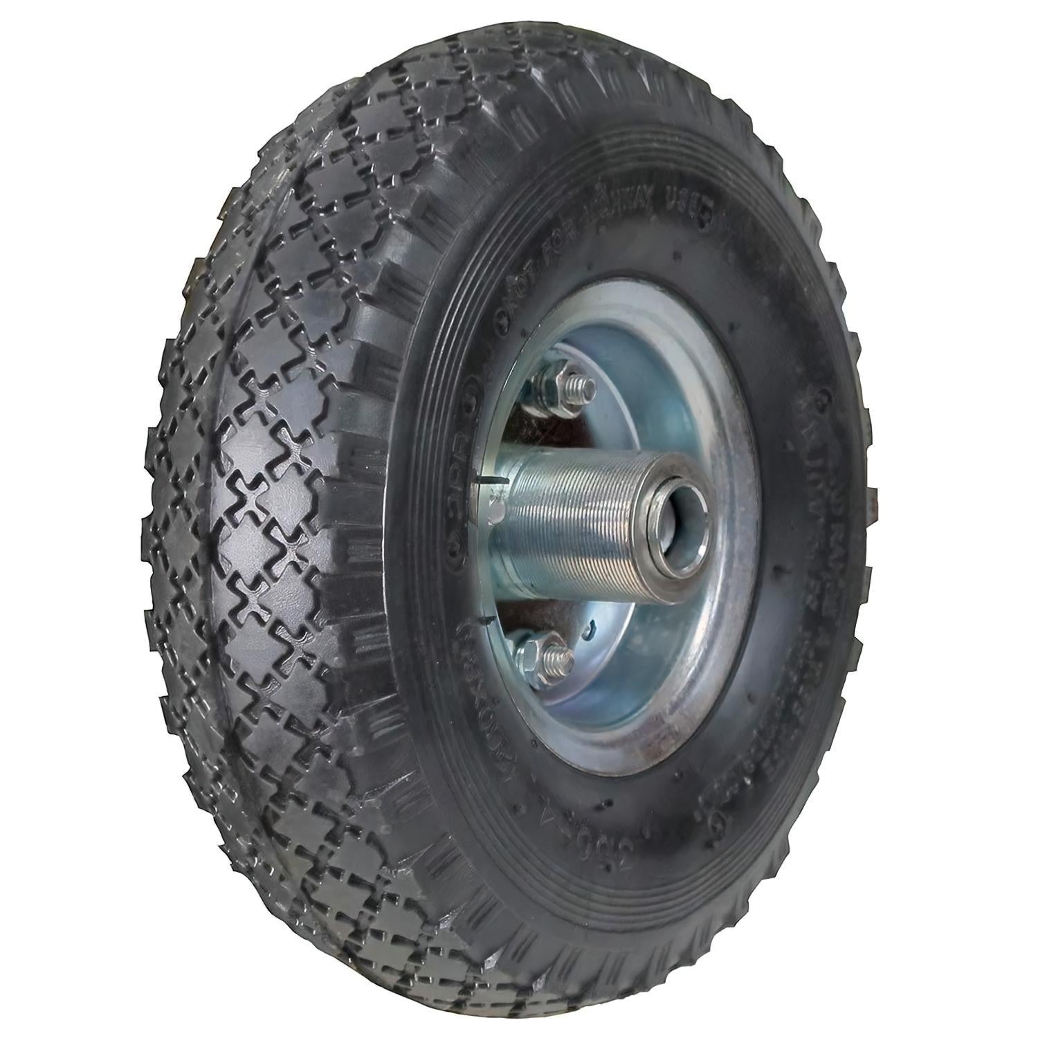 Rueda Carretilla Sacos Neumática Llanta Galvanizada Eje Descentrado Ø 20 Mm.