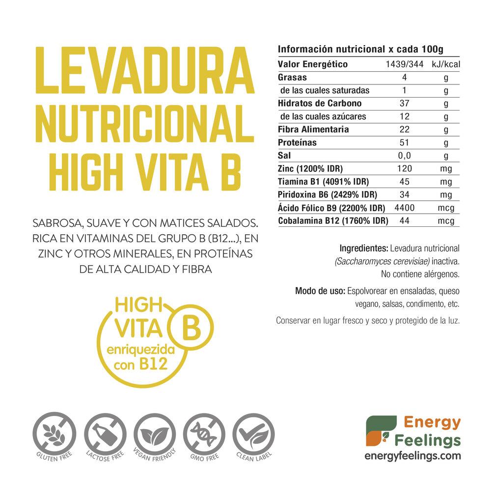 Embalagem de 2 flocos de levedura nutricional com vitamina B12, Energy Feelings, 1 kg