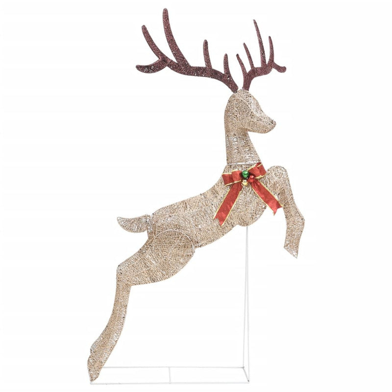 Vidaxl Reno Decorativo De Navidad Dorado 120 Leds Blanco Cálido_5