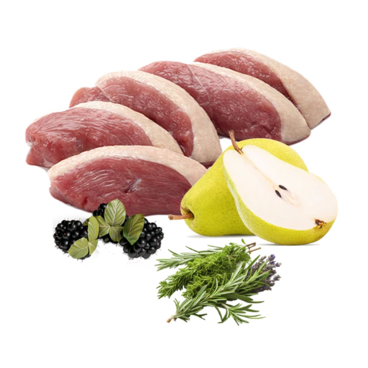 Ração húmida para cães Puromenu Sublime Duck Barf Organic 400g