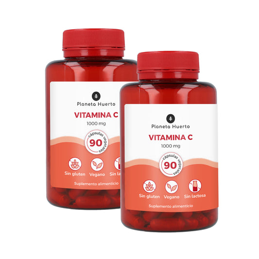 Embalagem 2x Vitamina C 1000 mg Planeta Huerto 90 cápsulas vegetais