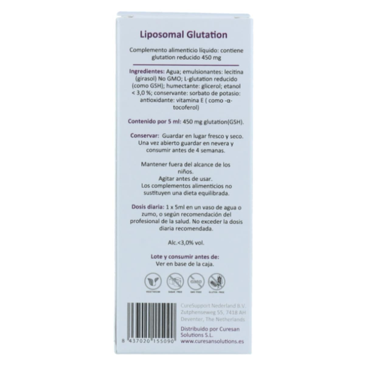 Glutationa lipossomal Curesupport 100ml.
