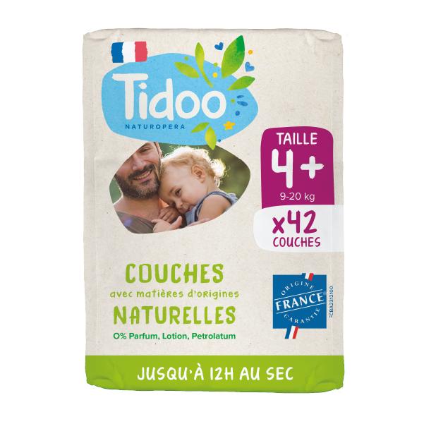 Fralda Tidoo Diapers com rótulo ecológico, de origem francesa, tamanho 4+ (9-20 kg)